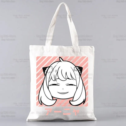 Spy X Family Shopper sac impression toile Anime Kawaii Anya Forger sac fourre-tout sacs à main SPYFAMILY femmes sac Harajuku sacs à bandoulière