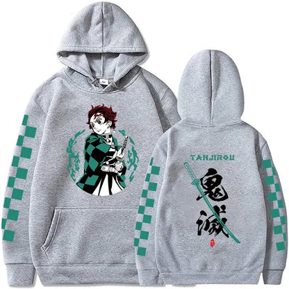 Japanese Anime Demon Slayer Tanjiro Kamado Hoodie Men Women Y2k Harajuku Unisex Casual Pullover Tops Clothing