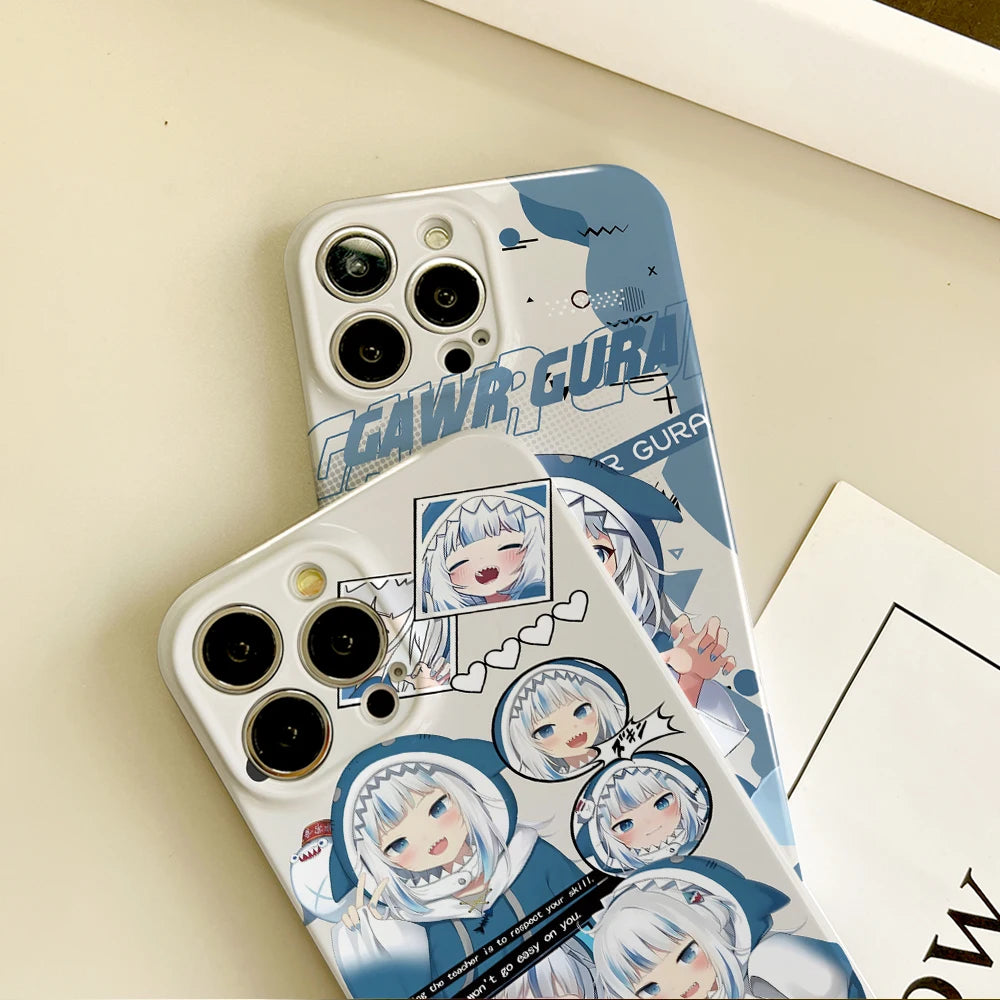 Coque de téléphone pour IPhone 16 15 14 13 12 11 Plus Pro Max Mini, Film rigide HD brillant, coque de dessin animé g-awr g- gura