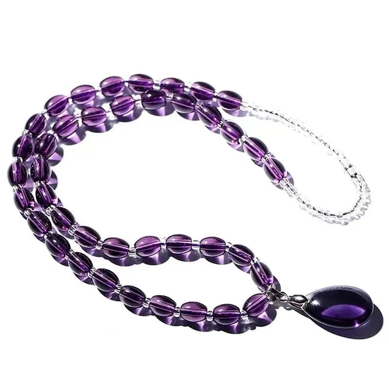 Alanding Yst-Collier et Bracelet en Clip Artisanal, Bijoux Décoratifs en Pierre Brute, Atmosphère à la Mode