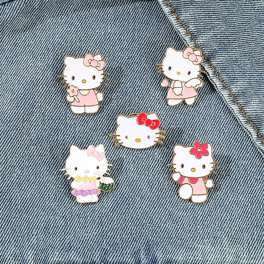 Sanrio Hello Kitty mignon Kit chat épinglettes pour sacs à dos broches pour femmes émail broche cadeau mode bijoux accessoires