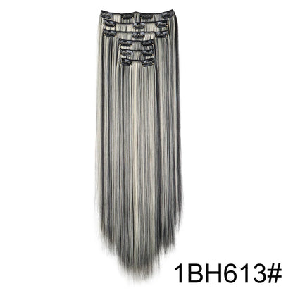 WIGSIN – Extension capillaire synthétique de 24 pouces, postiche longue et lisse en Fiber résistante à la chaleur, noire, brune, blonde, 6 pièces, pour femmes