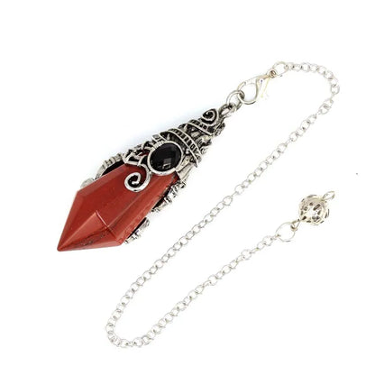 Pendentif pendule en cristal à 12 facettes, pour la Divination radiesthésie, pierre naturelle, améthyste, Quartz Rose, amulette, spirituel, bijoux