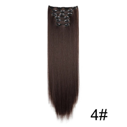 WIGSIN – Extension capillaire synthétique de 24 pouces, postiche longue et lisse en Fiber résistante à la chaleur, noire, brune, blonde, 6 pièces, pour femmes