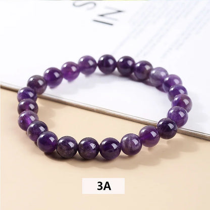 Bracelet améthyste en véritables perles de cristal naturel purifiant le corps véritable améthyste pierre naturelle Bracelets pour femme Pulsera