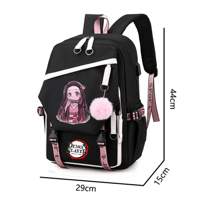 Démon Slayer sac à dos adolescente garçon retour à l'école sac à dos enfants sac d'école femmes sac à dos toile loisirs dessin animé Mochilas