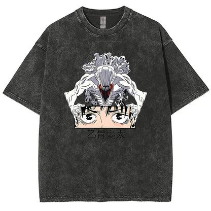 Anime Jujutsu Kaisen Gojo Satoru T-Shirts Washed Men Women Cotton Harajuku T-Shirts Ryomen Sukuna Retro Men's Women's Top Tees