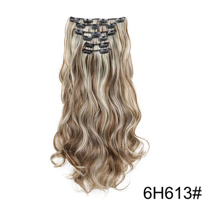 WIGSIN 24 pouces synthétique longue ondulée bouclés Extensions de cheveux postiches accessoires de cheveux quotidiens pour les femmes