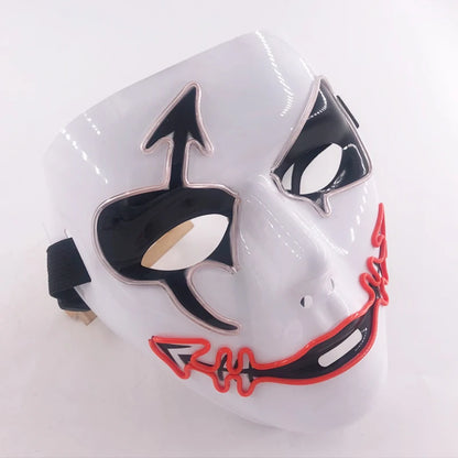 Masque lumineux pour Costume d'halloween, masque de Cosplay LED Demon Slayer pour hommes et femmes, accessoires de maison hantée d'horreur