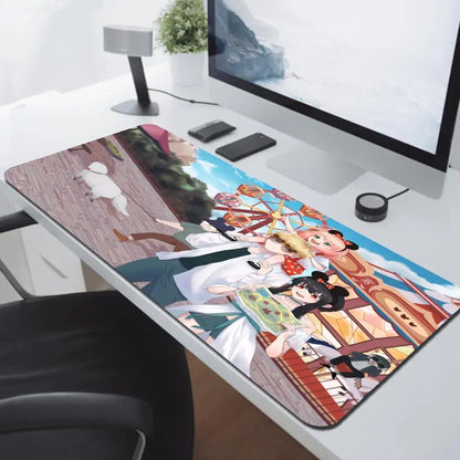 Anya Forger Kawaii Anime Spy X Family Mausepad Media Natural Rubber Non-Slip Desk Mouse Pad Large Locking Edge 900x400