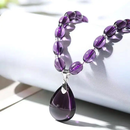 Alanding Yst-Collier et Bracelet en Clip Artisanal, Bijoux Décoratifs en Pierre Brute, Atmosphère à la Mode