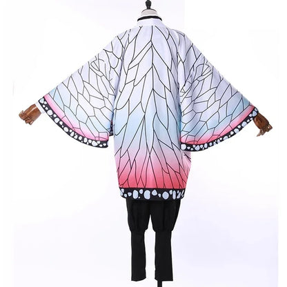 Costume de Cosplay Anime Demon Slayer Kimetsu No Yaiba Kochou Shinobu, ensemble de perruques, uniforme Kimono, Costumes d'halloween pour enfants et adultes