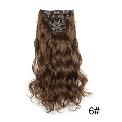 WIGSIN 24 pouces synthétique longue ondulée bouclés Extensions de cheveux postiches accessoires de cheveux quotidiens pour les femmes