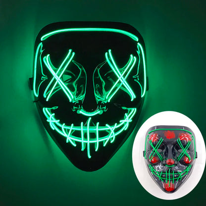 Masque lumineux pour Costume d'halloween, masque de Cosplay LED Demon Slayer pour hommes et femmes, accessoires de maison hantée d'horreur