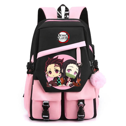 Sac à Dos Demon Slayer - Cartable Anime pour Collège/Lycée - Idée Cadeau Ados