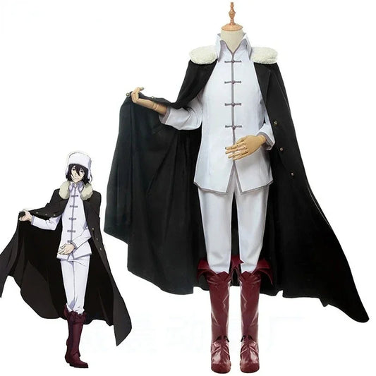 Costume de Cosplay Anime Bungo Stray Dogs Fyodor Dostoïevski, haut et pantalon pour hommes, Cape, uniforme de fête de carnaval d'halloween