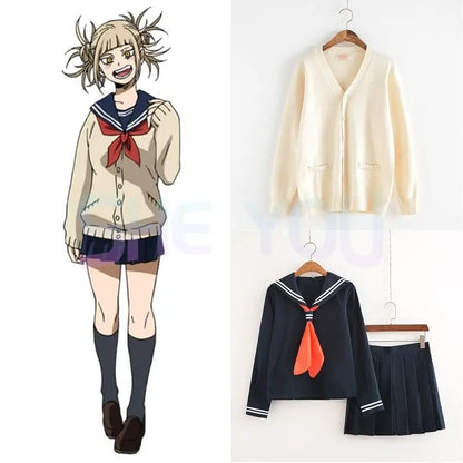 Costume de Cosplay de Dessin Animé Boku No ForeAcademia Himatm Toga JK Uniforme de Marin avec Chandails pour Femme