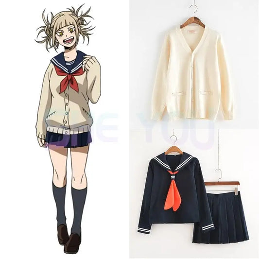 Costume de Cosplay de Dessin Animé Boku No ForeAcademia Himatm Toga JK Uniforme de Marin avec Chandails pour Femme