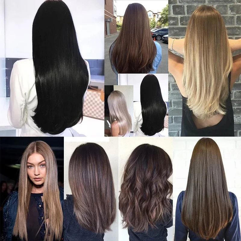 WIGSIN – Extension capillaire synthétique de 24 pouces, postiche longue et lisse en Fiber résistante à la chaleur, noire, brune, blonde, 6 pièces, pour femmes