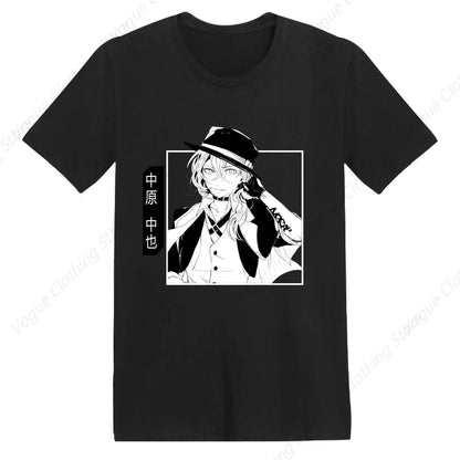 T-Shirt Anime Bungo Stray Dogs - Chemise Homme Unisexe à Manches Courtes - Motif Imprimé Doux et Léger