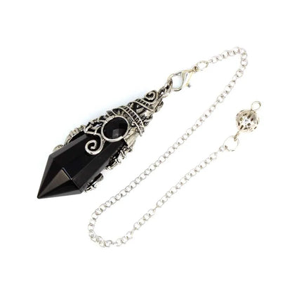 Pendentif pendule en cristal à 12 facettes, pour la Divination radiesthésie, pierre naturelle, améthyste, Quartz Rose, amulette, spirituel, bijoux