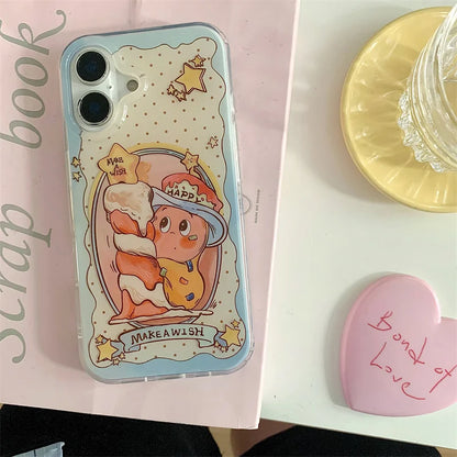 Coque de téléphone magnétique avec support Magsafe, coque en silicone antichoc, jolie bougie étoile, iPhone 16 Pro, 15, 14, 13 Pro Max