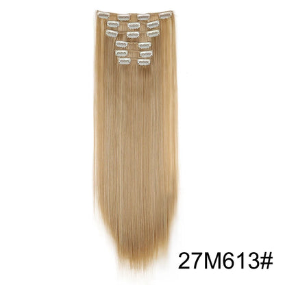 WIGSIN – Extension capillaire synthétique de 24 pouces, postiche longue et lisse en Fiber résistante à la chaleur, noire, brune, blonde, 6 pièces, pour femmes