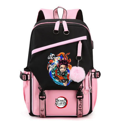 Démon Slayer sac à dos adolescente garçon retour à l'école sac à dos enfants sac d'école femmes sac à dos toile loisirs dessin animé Mochilas