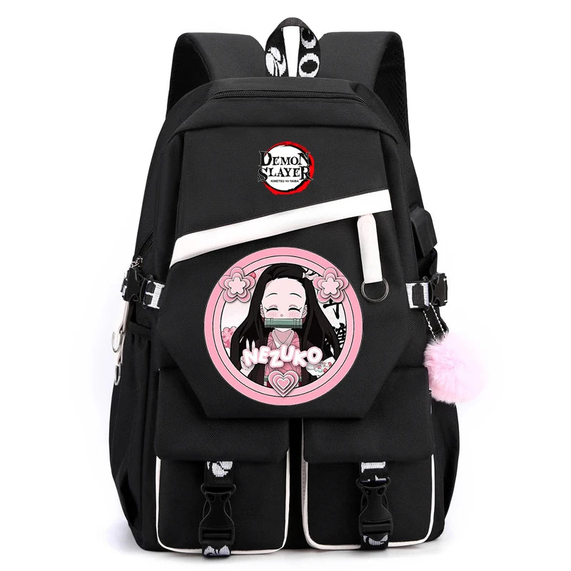 Sac à Dos Demon Slayer - Cartable Anime pour Collège/Lycée - Idée Cadeau Ados