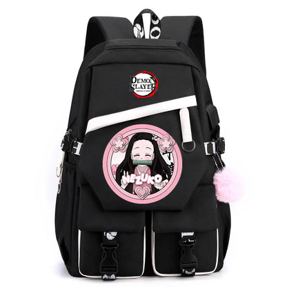 Sac à Dos Demon Slayer - Cartable Anime pour Collège/Lycée - Idée Cadeau Ados