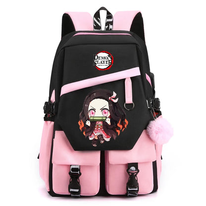 Sac à Dos Demon Slayer - Cartable Anime pour Collège/Lycée - Idée Cadeau Ados