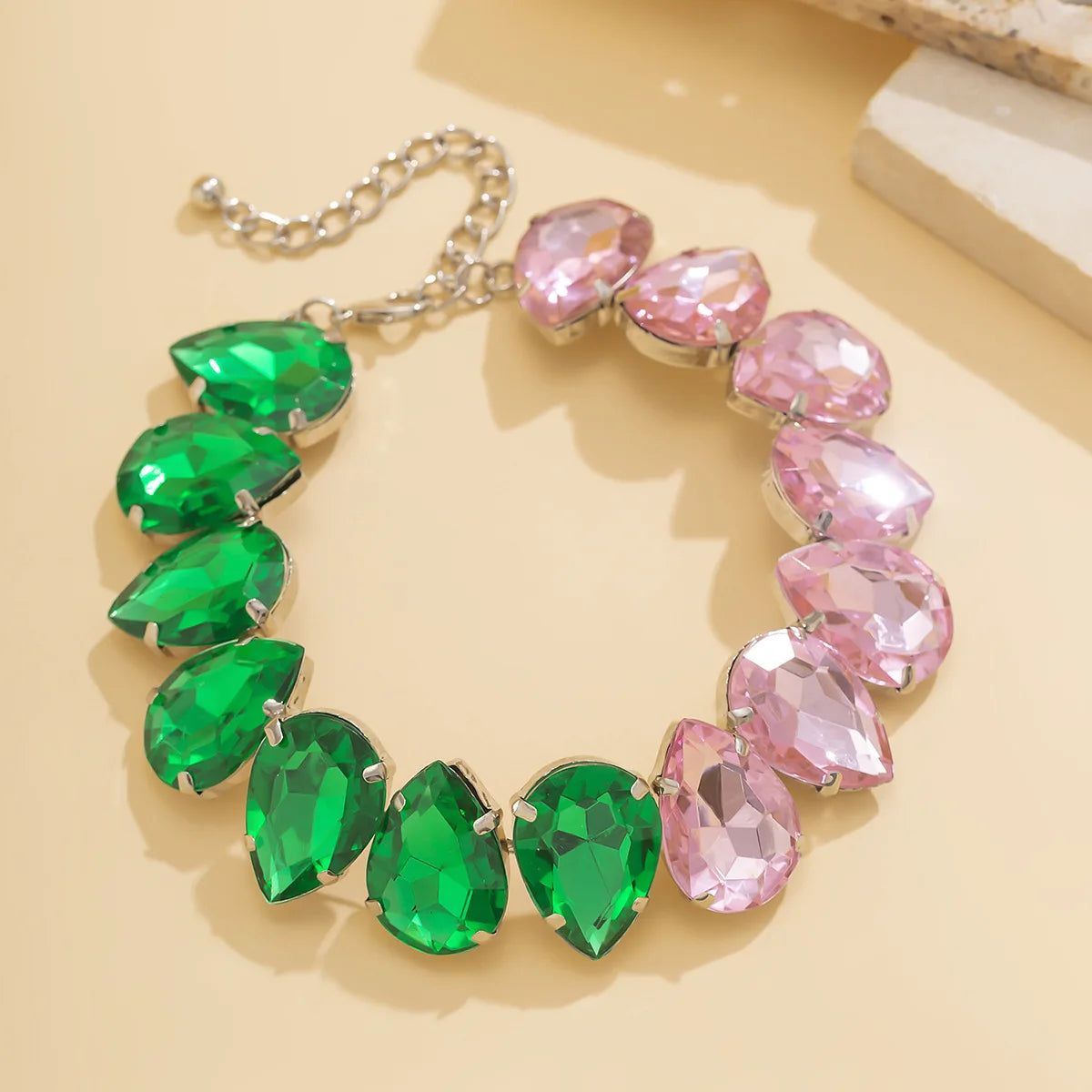Grand collier ras du cou en cristal pour femme, biscuits en cristal, déclaration vintage, bijoux de cou de mariage, décoration de fête de luxe