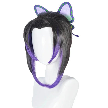 Costume de Cosplay Anime Demon Slayer Kimetsu No Yaiba Kochou Shinobu, ensemble de perruques, uniforme Kimono, Costumes d'halloween pour enfants et adultes