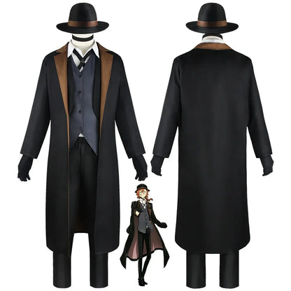 Nakahara Chuuya Cosplay Bungo chiens errants Halloween Anime Costume Nakahara Chuya ensemble complet chapeau gants Adulto Fantasias Deguisement