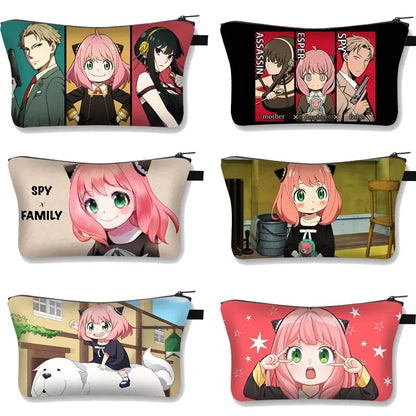 Spy X Anime Family Cosmetic Bag for Women Small Lipstick Holder Powder Jewelry Makeup Gift Harajuku Spy Family