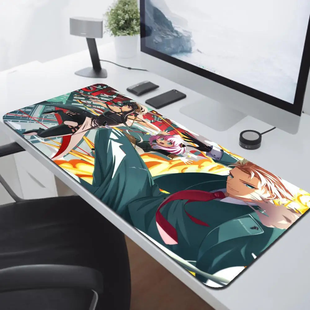Anya Forger Kawaii Anime Spy X Family Mausepad Media Natural Rubber Non-Slip Desk Mouse Pad Large Locking Edge 900x400