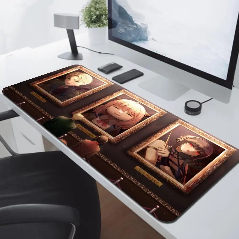 Anya Forger Kawaii Anime Spy X Family Mausepad Media Natural Rubber Non-Slip Desk Mouse Pad Large Locking Edge 900x400