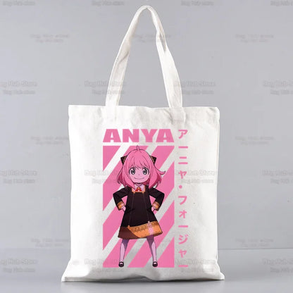 Spy X Family Shopper sac impression toile Anime Kawaii Anya Forger sac fourre-tout sacs à main SPYFAMILY femmes sac Harajuku sacs à bandoulière