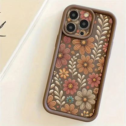 1 coque de téléphone à motif floral avec protection d'appareil photo, adaptée à l'iphone 11 Pro Max/12 Pro Max/13 Pro Max/14 Pro Max/15 Pr