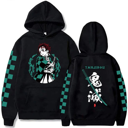 Japanese Anime Demon Slayer Tanjiro Kamado Hoodie Men Women Y2k Harajuku Unisex Casual Pullover Tops Clothing