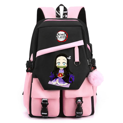 Sac à Dos Demon Slayer - Cartable Anime pour Collège/Lycée - Idée Cadeau Ados