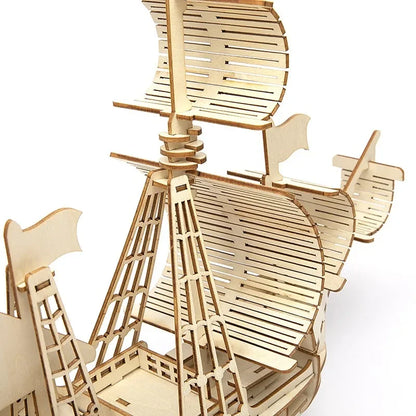 Jouets de bateau à voile 3D, Puzzle en bois, modèle d'assemblage, Kits d'artisanat en bois, décoration de bureau pour enfants, DIY