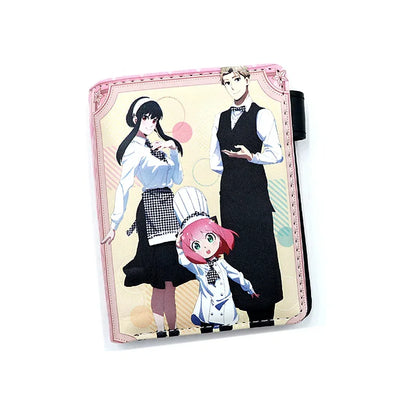 Anime SPY×FAMILY Loid Anya Forger Yor PU Bifold Short Wallets Coin Purse with Inner Zipper Pocket