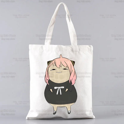 Spy X Family Shopper sac impression toile Anime Kawaii Anya Forger sac fourre-tout sacs à main SPYFAMILY femmes sac Harajuku sacs à bandoulière