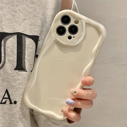 Coque de téléphone antichoc 3D Wave, jolie et décontractée, pour iPhone 16 Pro Max 15 14 13 12 11 XS X XR 7 8 Plus SE2, housse de Protection d'objectif d'appareil photo