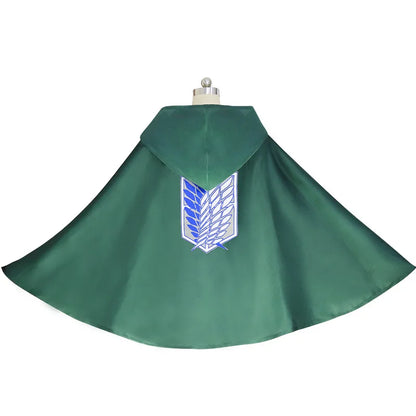 Attack on Titan Cosplay Costume, Anime Shingeki no Kyojin Cosplay, Jacket Coat, Eren Scout Legion, Green Cape Coat, Halloween