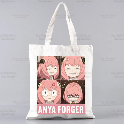 Spy X Family Shopper sac impression toile Anime Kawaii Anya Forger sac fourre-tout sacs à main SPYFAMILY femmes sac Harajuku sacs à bandoulière
