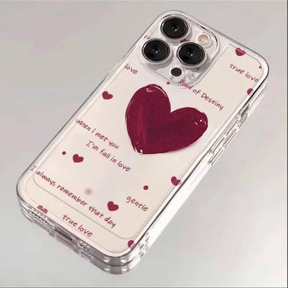 INS – coque de téléphone colorée en forme de cœur, étui transparent souriant pour iPhone 16 15 14 11 12 13 Pro Max Plus Mini XS XR 7 8 SE