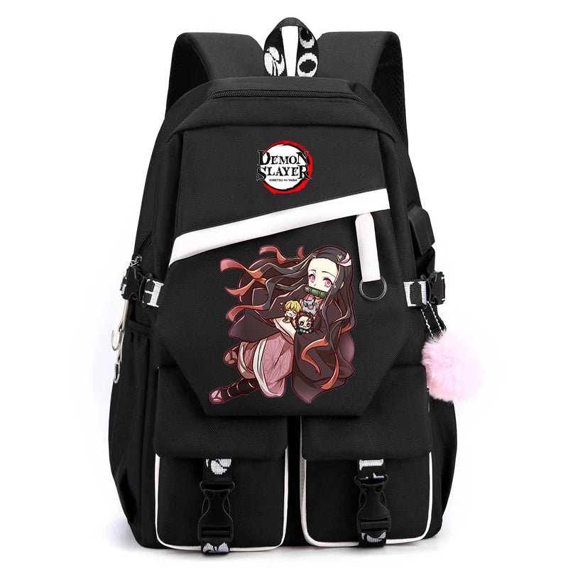 Sac à Dos Demon Slayer - Cartable Anime pour Collège/Lycée - Idée Cadeau Ados