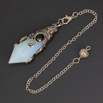 Pendentif pendule en cristal à 12 facettes, pour la Divination radiesthésie, pierre naturelle, améthyste, Quartz Rose, amulette, spirituel, bijoux